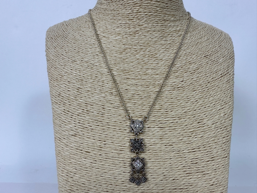 Stunning Sterling Silver Pendant 18' Chain Necklace From Thailand 10.2g [Photo 5]