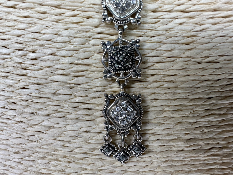 Stunning Sterling Silver Pendant 18' Chain Necklace From Thailand 10.2g [Photo 8]