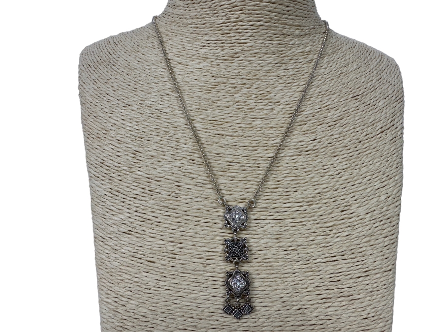 Stunning Sterling Silver Pendant 18' Chain Necklace From Thailand 10.2g [Photo 3]