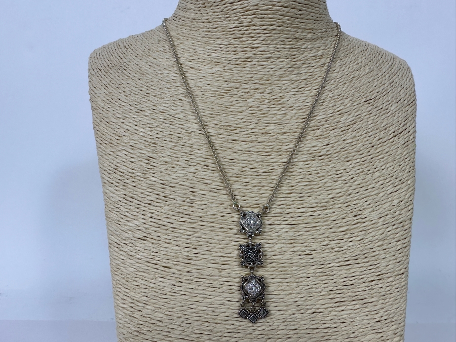 Stunning Sterling Silver Pendant 18' Chain Necklace From Thailand 10.2g [Photo 4]