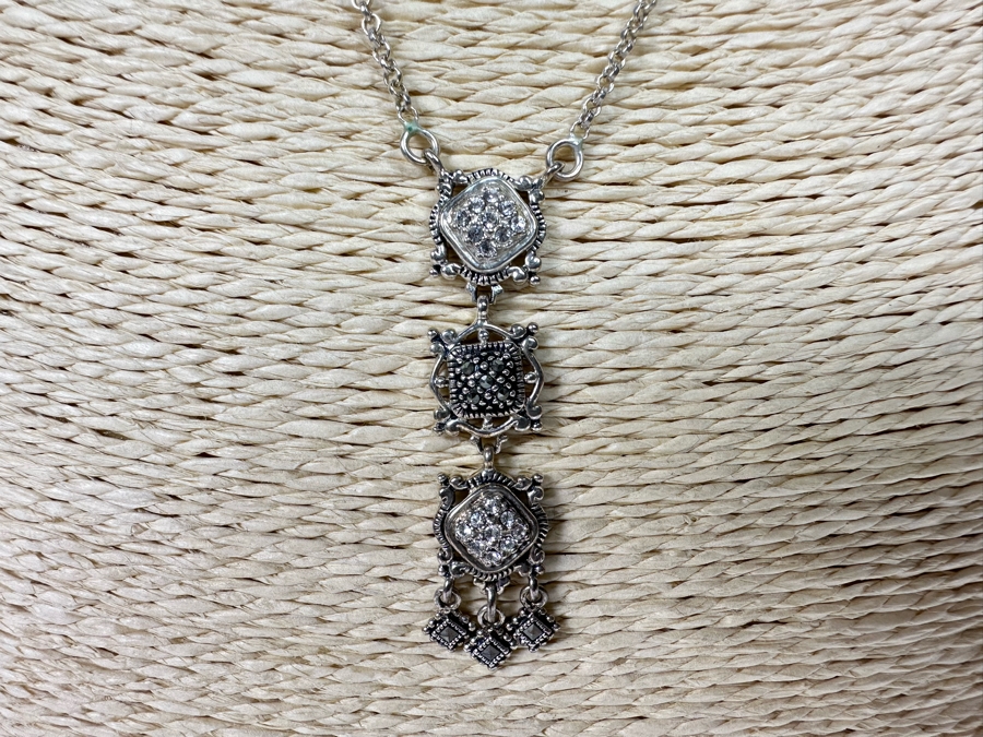 Stunning Sterling Silver Pendant 18' Chain Necklace From Thailand 10.2g [Photo 9]