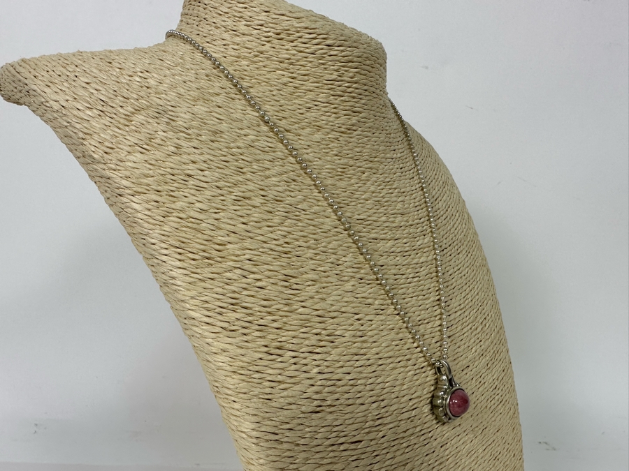 Sterling Silver Pendant With 18' Sterling Silver Ball Chain And Matching Earrings 12.3g [Photo 7]