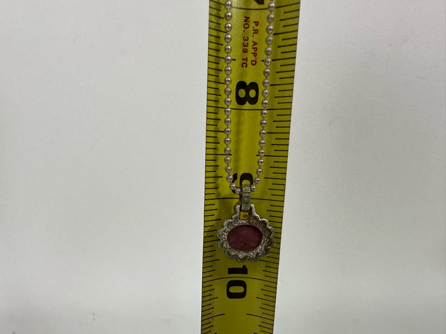 Sterling Silver Pendant With 18' Sterling Silver Ball Chain And Matching Earrings 12.3g [Photo 11]