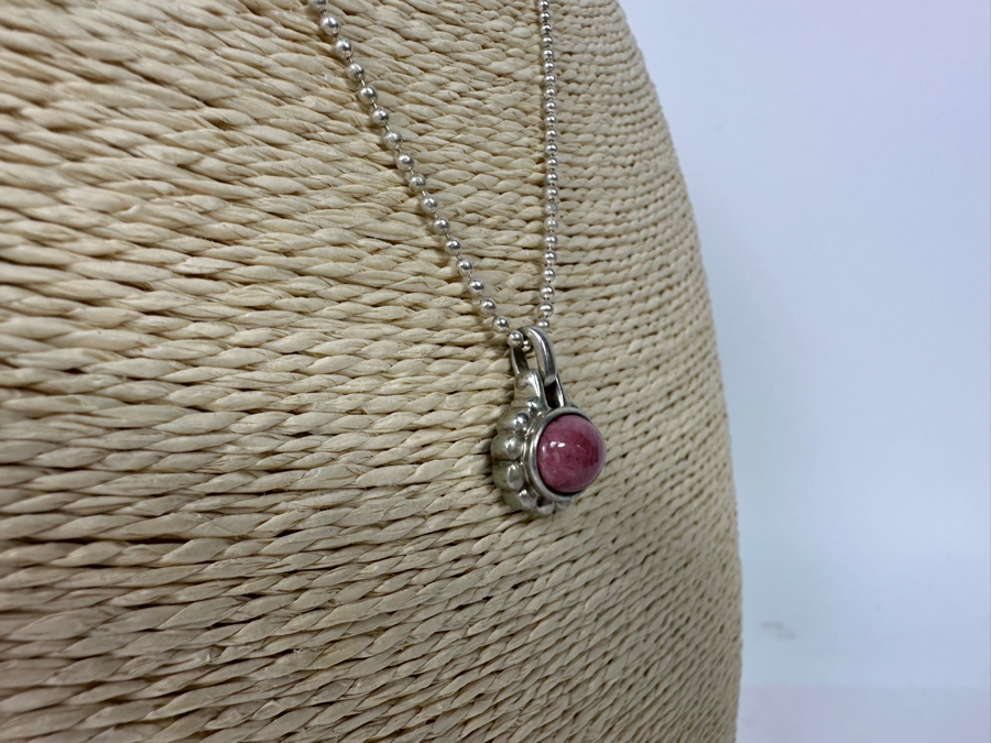 Sterling Silver Pendant With 18' Sterling Silver Ball Chain And Matching Earrings 12.3g [Photo 8]