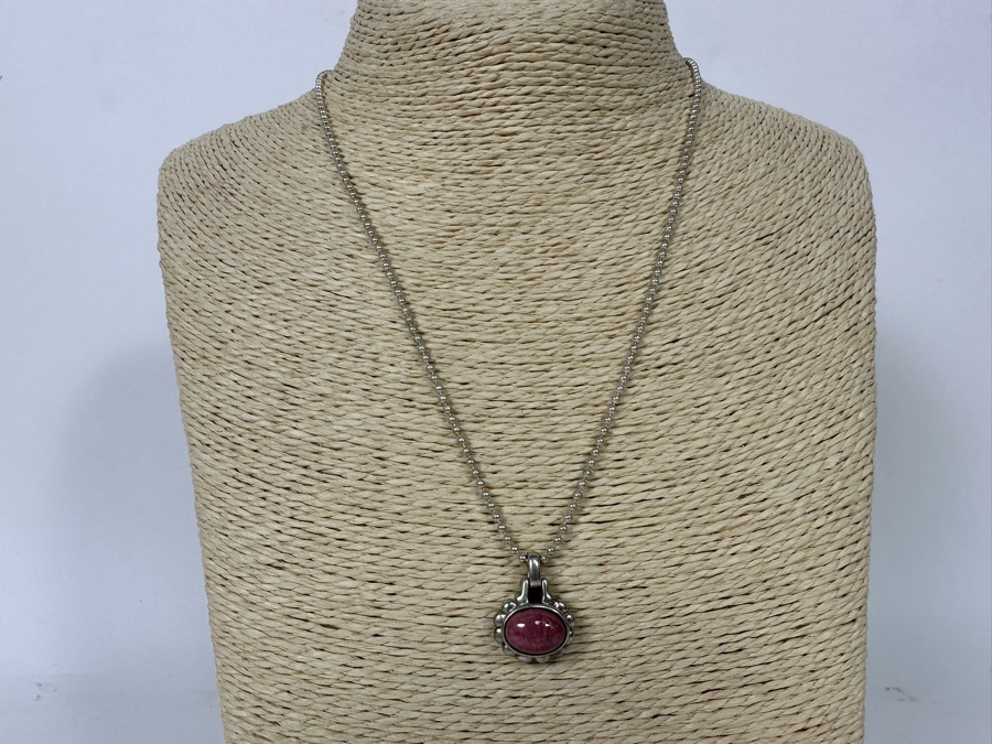 Sterling Silver Pendant With 18' Sterling Silver Ball Chain And Matching Earrings 12.3g [Photo 6]