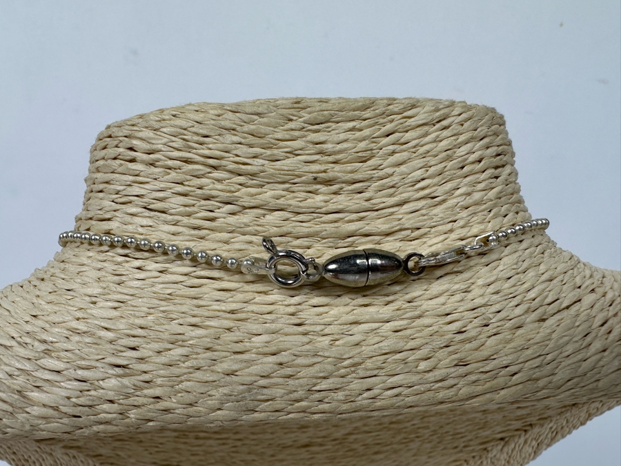 Sterling Silver Pendant With 18' Sterling Silver Ball Chain And Matching Earrings 12.3g [Photo 10]