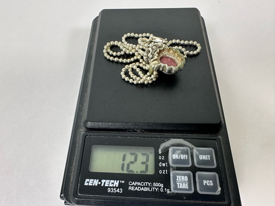 Sterling Silver Pendant With 18' Sterling Silver Ball Chain And Matching Earrings 12.3g [Photo 12]