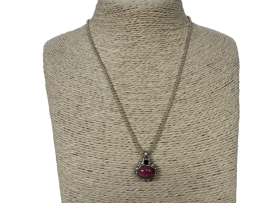 Sterling Silver Pendant With 18' Sterling Silver Ball Chain And Matching Earrings 12.3g [Photo 2]