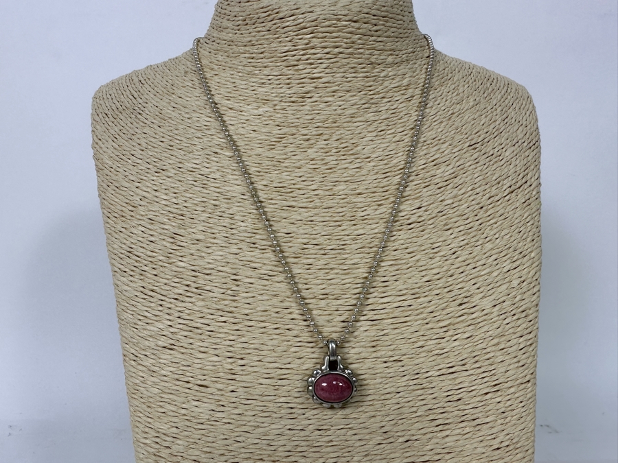 Sterling Silver Pendant With 18' Sterling Silver Ball Chain And Matching Earrings 12.3g [Photo 5]