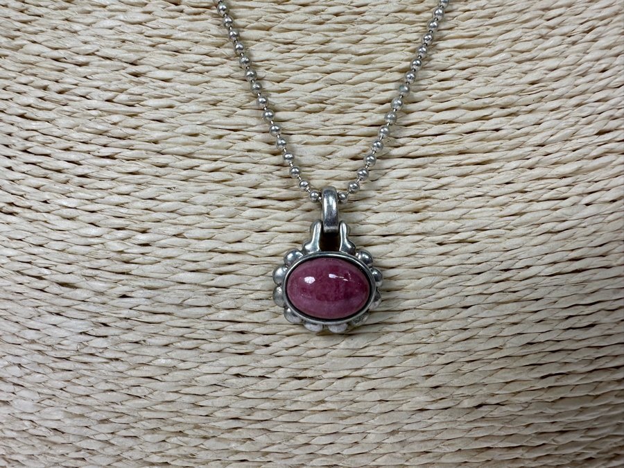 Sterling Silver Pendant With 18' Sterling Silver Ball Chain And Matching Earrings 12.3g [Photo 4]