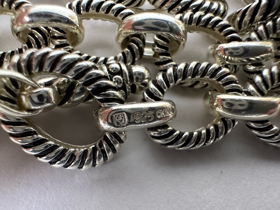 Stunning Sterling Silver Faceted Stone Pendant With Sterling Silver 18' Chain Necklace 56.2g [Photo 11]