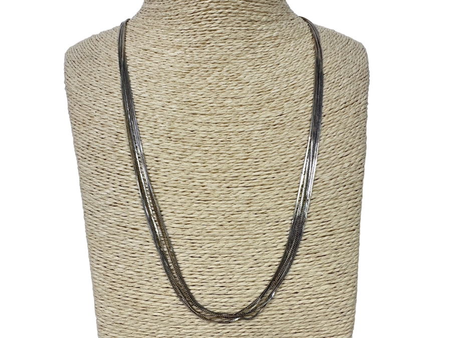 Sterling Silver Multi-Strand 22' Necklace 10.2g [Photo 1]