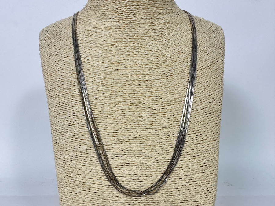 Sterling Silver Multi-Strand 22' Necklace 10.2g [Photo 3]