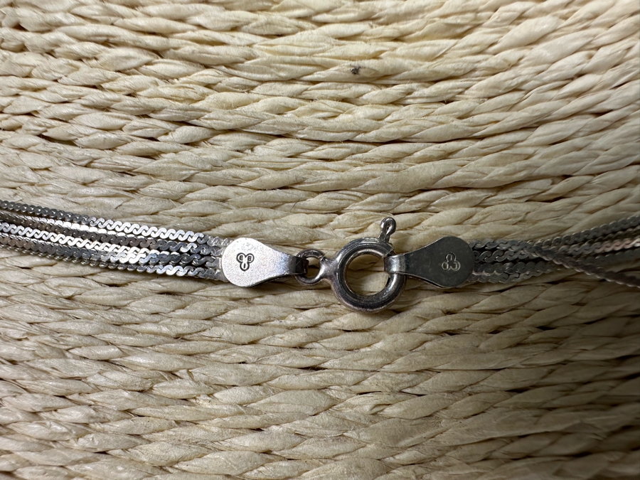 Sterling Silver Multi-Strand 22' Necklace 10.2g [Photo 6]