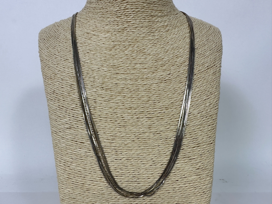 Sterling Silver Multi-Strand 22' Necklace 10.2g [Photo 2]