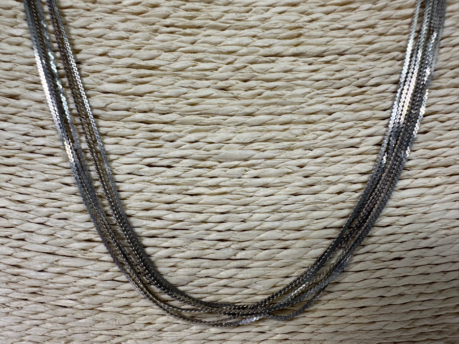 Sterling Silver Multi-Strand 22' Necklace 10.2g [Photo 5]