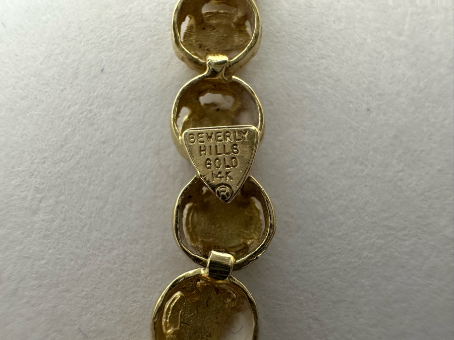 14K Gold 7' Bracelet By Bevelry Hills Gold 6.7g [Photo 7]