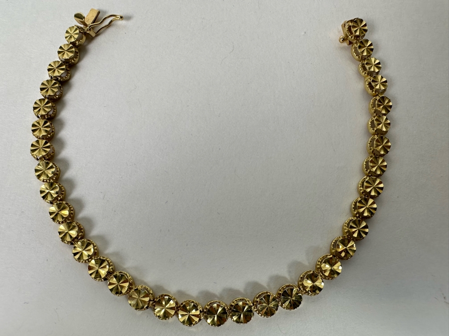 14K Gold 7' Bracelet By Bevelry Hills Gold 6.7g
