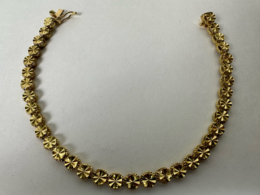 14K Gold 7' Bracelet By Bevelry Hills Gold 6.7g