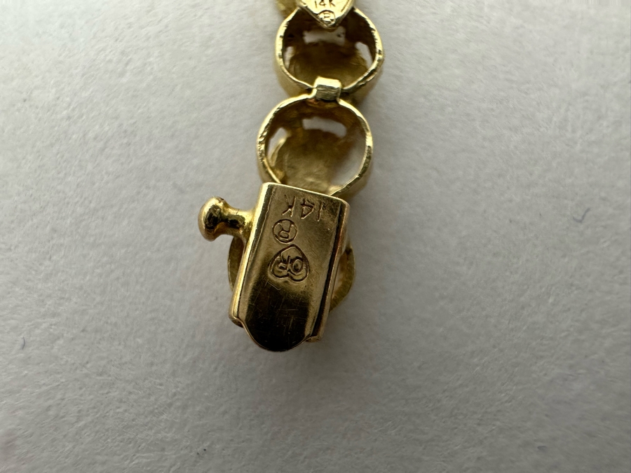 14K Gold 7' Bracelet By Bevelry Hills Gold 6.7g [Photo 8]