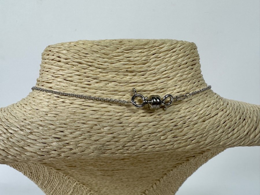 Sterling Silver 18' Chain Necklace With Sterling Pendant 9.3g [Photo 9]