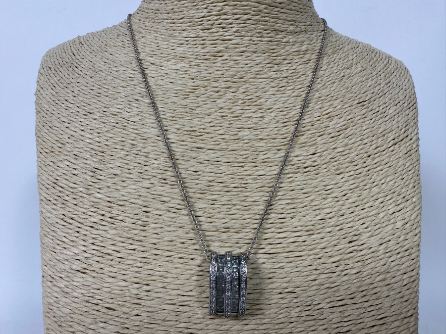 Sterling Silver 18' Chain Necklace With Sterling Pendant 9.3g [Photo 3]