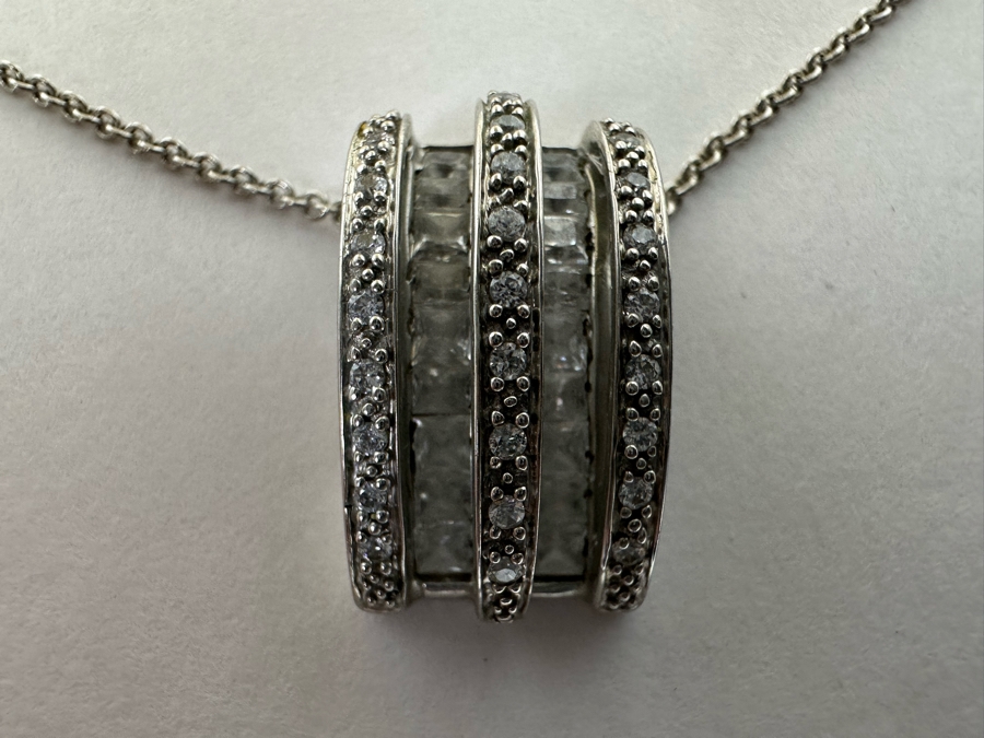 Sterling Silver 18' Chain Necklace With Sterling Pendant 9.3g [Photo 12]
