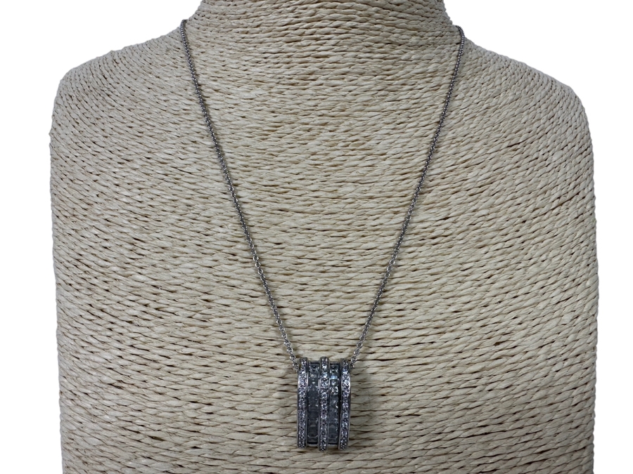 Sterling Silver 18' Chain Necklace With Sterling Pendant 9.3g [Photo 2]