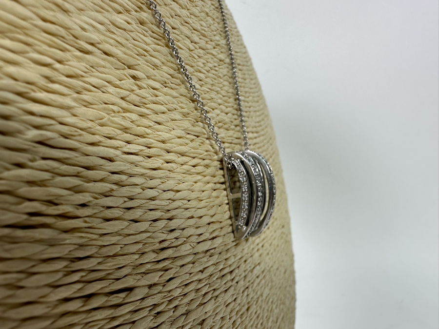 Sterling Silver 18' Chain Necklace With Sterling Pendant 9.3g [Photo 8]