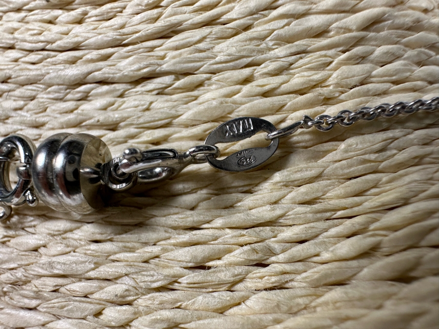 Sterling Silver 18' Chain Necklace With Sterling Pendant 9.3g [Photo 10]