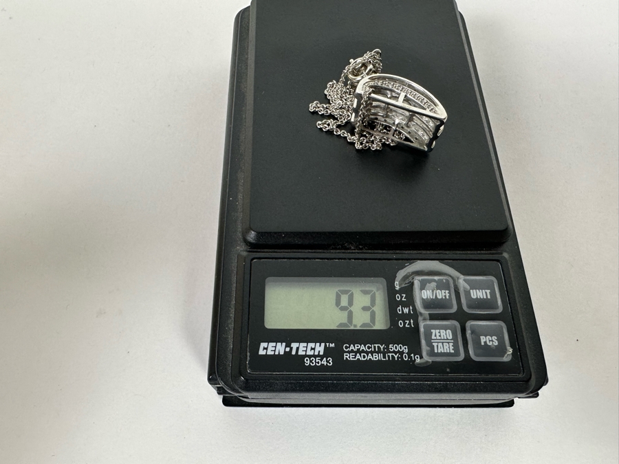 Sterling Silver 18' Chain Necklace With Sterling Pendant 9.3g [Photo 16]