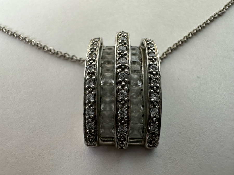 Sterling Silver 18' Chain Necklace With Sterling Pendant 9.3g [Photo 13]