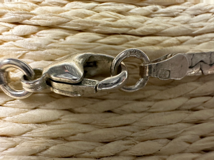 Stunning Sterling Silver Amber Pendant 16' Necklace 20g [Photo 9]