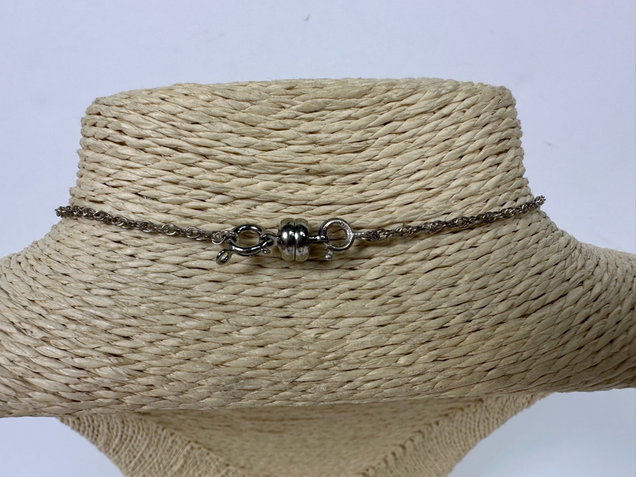 Sterling Silver Amethyst Pendant / Brooch Pin With Sterling Silver 20' Chain Necklace 11.9g [Photo 7]