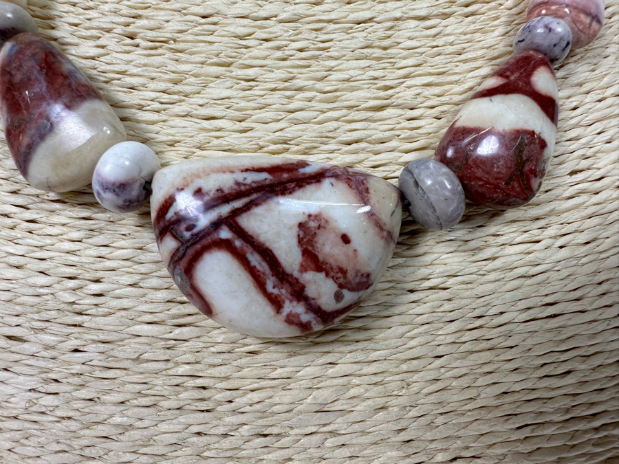 Polished Stone 18' Necklace With Sterling Silver Clasp [Photo 3]