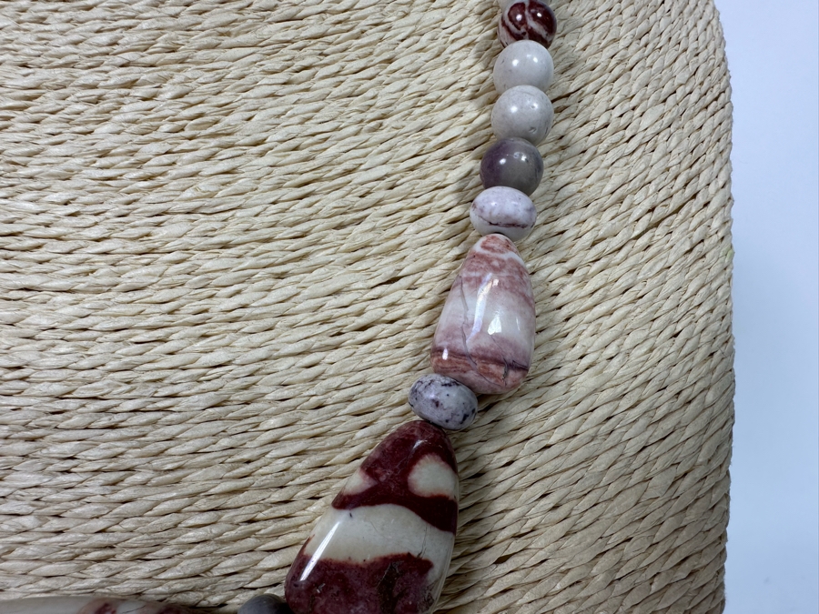 Polished Stone 18' Necklace With Sterling Silver Clasp [Photo 4]