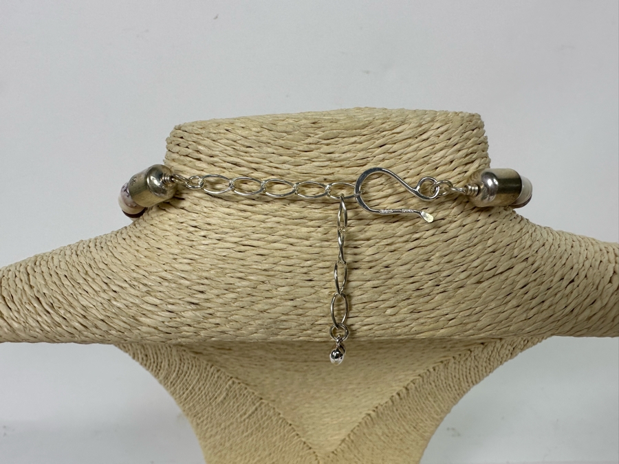 Polished Stone 18' Necklace With Sterling Silver Clasp [Photo 5]