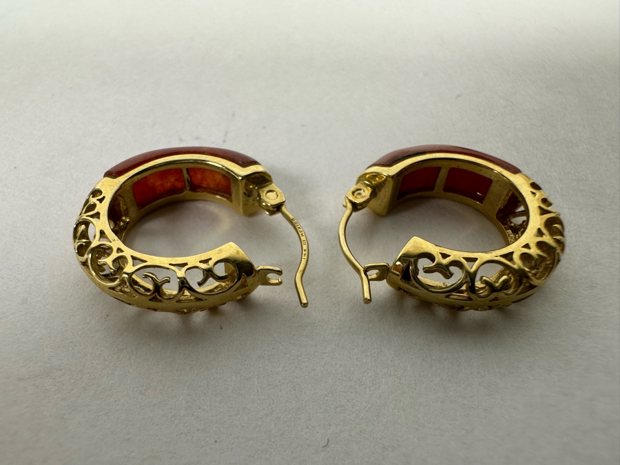 14K Gold Earrings With Stone 4.2g [Photo 11]