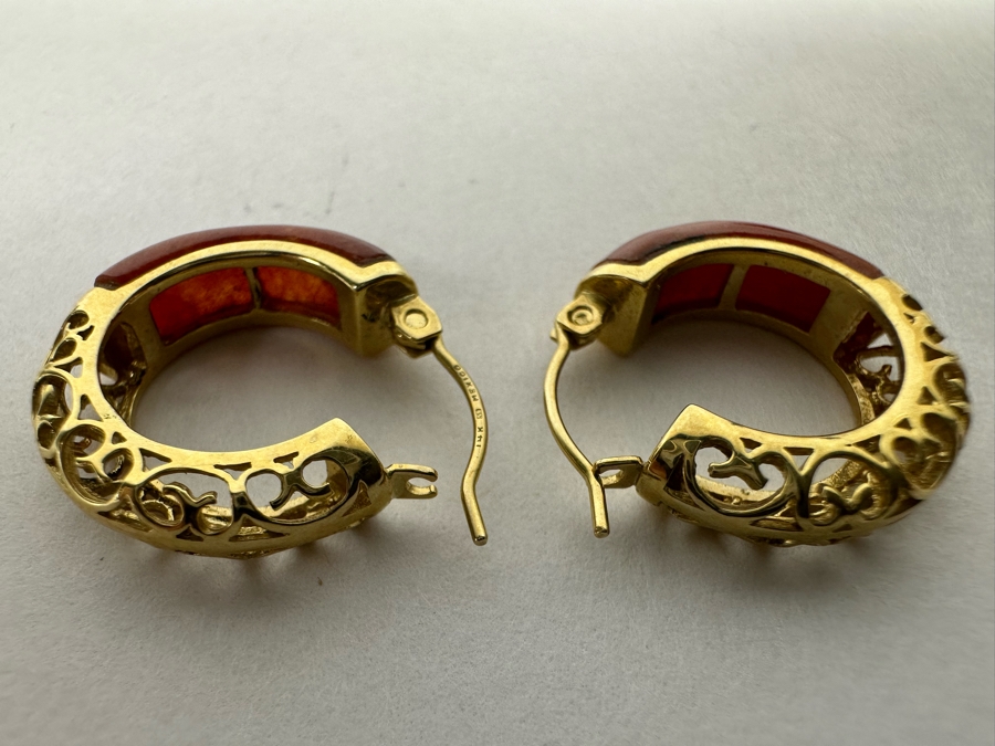 14K Gold Earrings With Stone 4.2g [Photo 12]