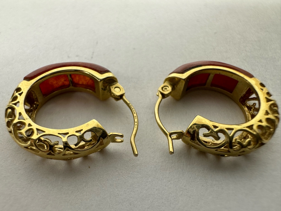 14K Gold Earrings With Stone 4.2g [Photo 13]