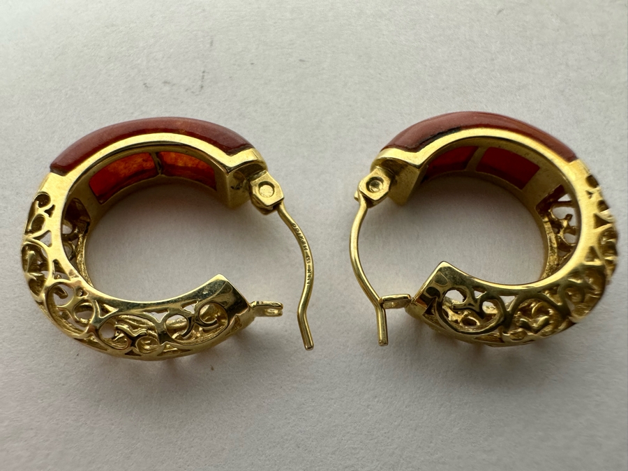 14K Gold Earrings With Stone 4.2g [Photo 14]