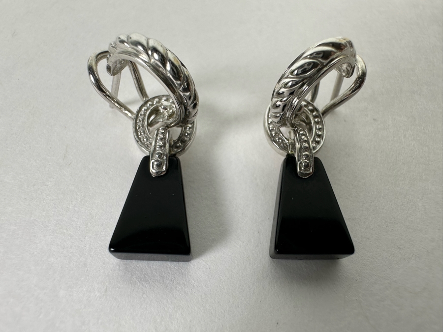 Judith Ripka Sterling Silver Earrings 5.3g [Photo 4]