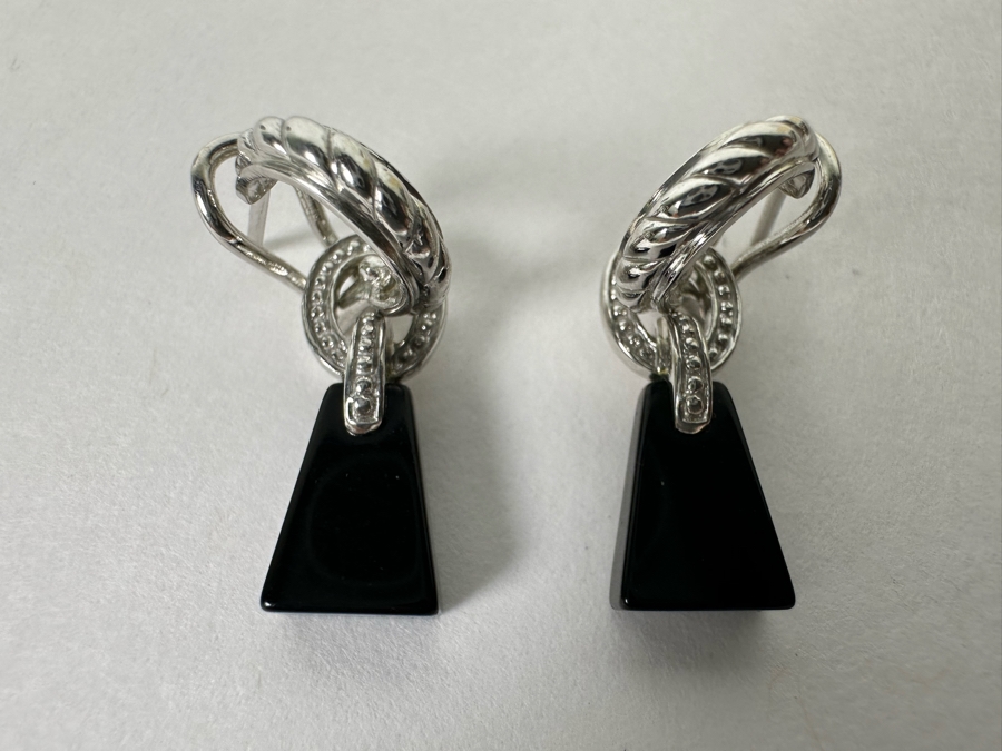 Judith Ripka Sterling Silver Earrings 5.3g [Photo 3]