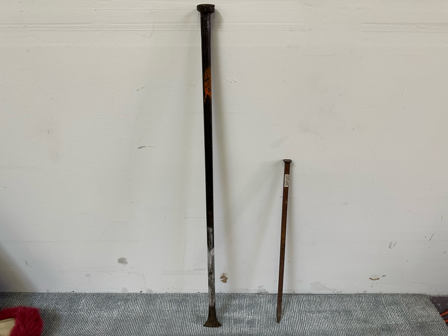 Steel Rock Pry Bar 46.5L And Vintage Spike From The Cripple River In Nome Alaska 28L [Photo 2]