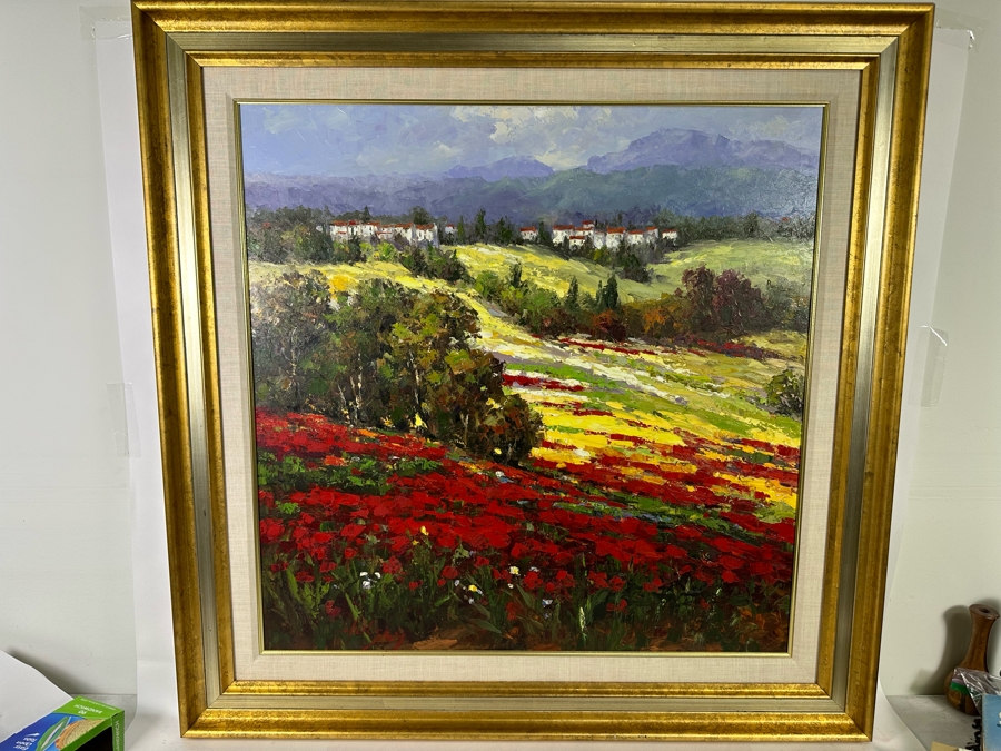 Original Oil Landscape Painting By Hulsey 36 X 36 Framed 46 X 46 [Photo 3]