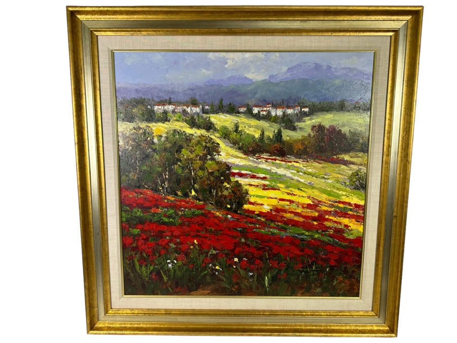 Original Oil Landscape Painting By Hulsey 36 X 36 Framed 46 X 46 [Photo 1]