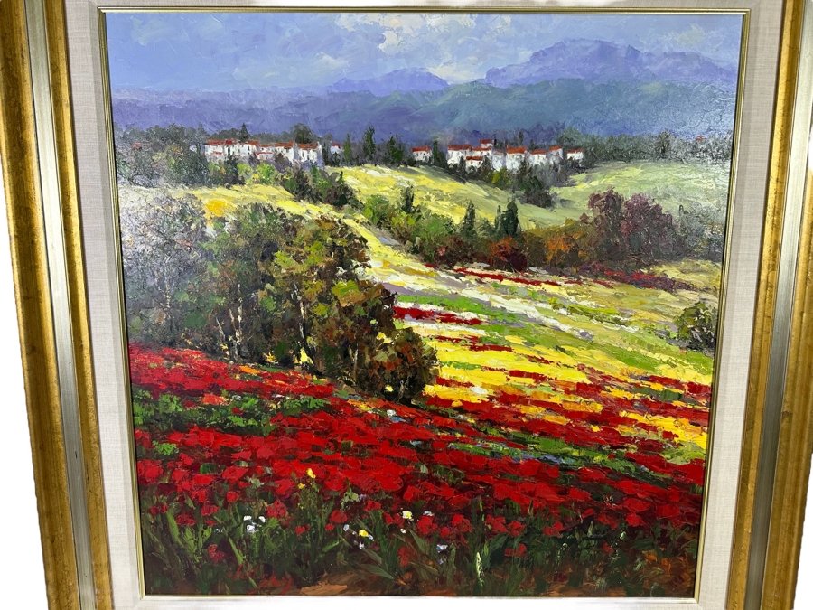 Original Oil Landscape Painting By Hulsey 36 X 36 Framed 46 X 46 [Photo 2]