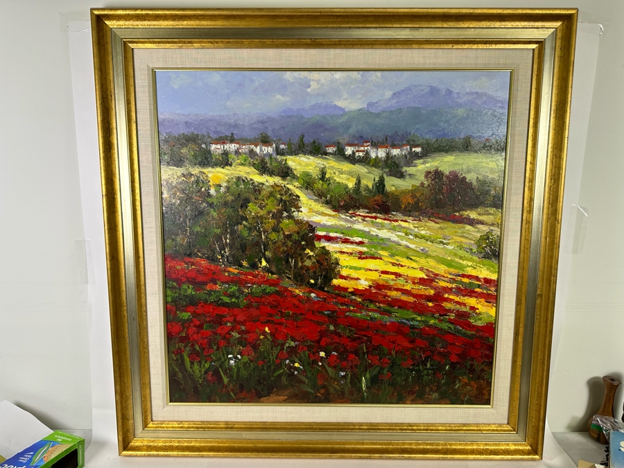 Original Oil Landscape Painting By Hulsey 36 X 36 Framed 46 X 46 [Photo 4]