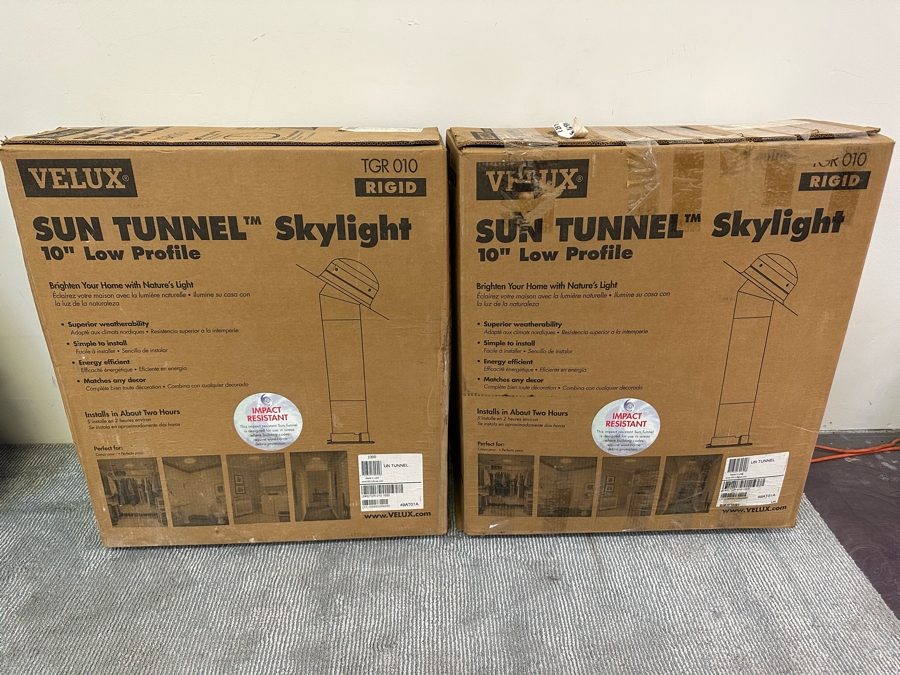 Pair Of New Velux Sun Tunnel Skylights 10' Low Profile TGR 101 Rigid [Photo 2]