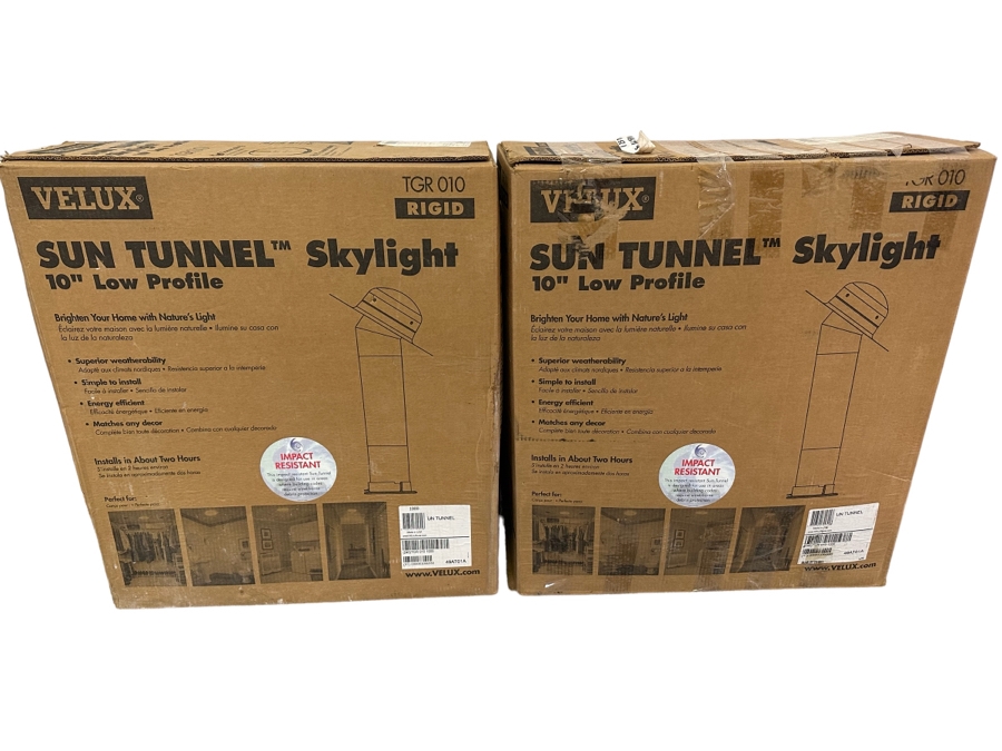 Pair Of New Velux Sun Tunnel Skylights 10' Low Profile TGR 101 Rigid